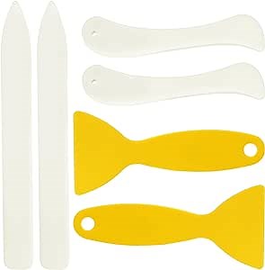 WONVOC 6 pcs Bone Folders, Crease Makers, Scoring Tool, Plastic Bone Folder Paper Creaser, Folding Bookbinding Tool, Origami Tools for Making Paper Crafts Quilling Leathercraft Bookbinding