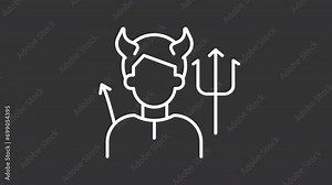 Pack of white negative heroes icon simple animations representing archetypes, HD video with transparent background, seamless loop 4K video.