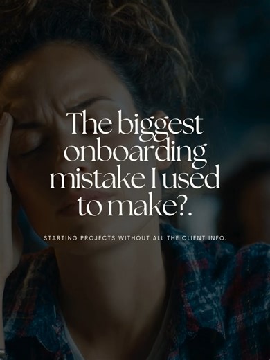 The biggest onboarding mistake I used to make? 📌 Starting projects without all the client info. It turned into endless back-and-forth emails, delayed timelines, and worst of all - it made me look unprofessional. I felt frustrated, like I was babysitting clients just to get the basics. The fix? A Client Intake Form: 👉 One form. 👉 All the info upfront. 👉 No more chasing. Now… ✨ My projects start organized from Day 1. ✨ Expectations are clear. ✨ Clients trust my process immediately. If you’re r