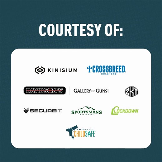 1.8K views · 11 reactions | Help spread the word about #firearmsafety and enter to win a Kinisium SafeAlert Motion Sensor, ZKT Group Biometric Gun Safe with gun wipes, CrossBreed Holsters Custom Holster, Sportsman's Warehouse gift card, SecureIt Gun Storage Fast Box Model 47 Gun Safe, Lockdown Large Handgun Vault and Davidson’s Gallery of Guns Glock 19x MOS! Enter here: https://bit.ly/3YAyNbl | Project ChildSafe | Facebook