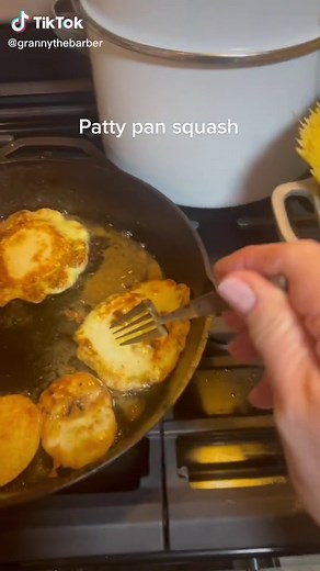 Frying Delicious Patty Pan Squash