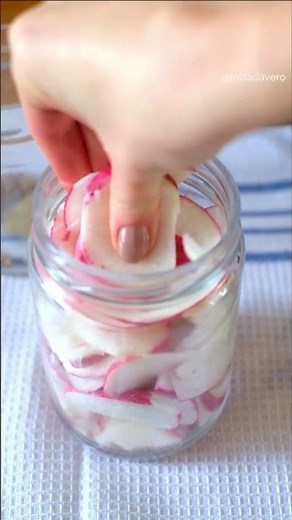 Radish pickle - easy and delicious! #pickles #preserves #recipes