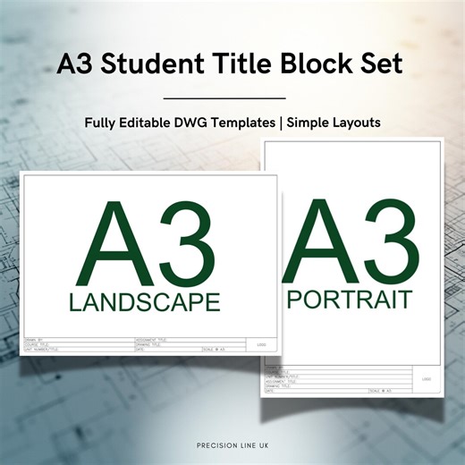 Autocad Student ISO A3 Title Block Templates (landscape & Portrait) - Editable DWG Layout (digital Download) - Etsy