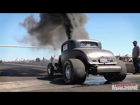 Twin turbo diesel '32 coupe at Eagle Field drags