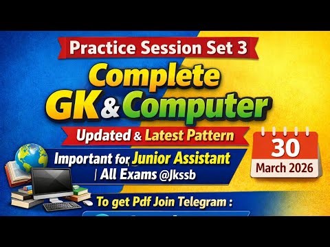 Mock Test 3rd | Junior Assistant | Jkssb