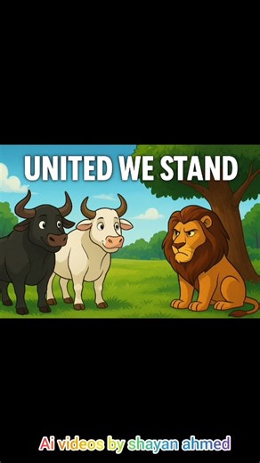“United We Stand – Bullocks and Lion Moral Story#LionStory #BullocksStory #ShortVideo