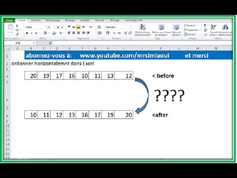 EXCEL comment trier horizontalement des valeurs