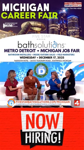 Five Star Bath Solutions of Michigan Now recruiting Installers, Sales Professionals, and Event Hosts for 2026 Professional Installers: This full-time, year-round position offers steady employment with no seasonal layoffs, competitive pay with bonuses, and all tools and training provided. It is an excellent opportunity for skilled trades professionals seeking consistent, long-term work. Outside Sales Professionals (Design Consultants): This role features pre-set, qualified appointments with no co