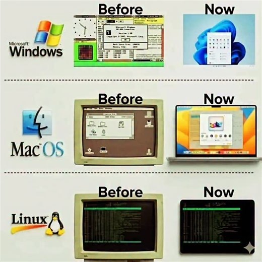 Microsoft Guy on Instagram: "evolution of every operating system!!!! #windows #mac #linux"