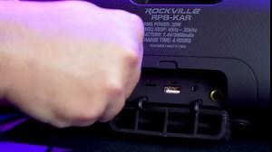 Rockville RPB-KAR 20W Portable Bluetooth Speaker with Karaoke Microphone, Party LEDs, USB Charging, Weather Resistant, for Parties and Outdoor Events