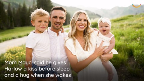 Brother Hugs Baby Sister Every Time She Wakes Up | Happily TV