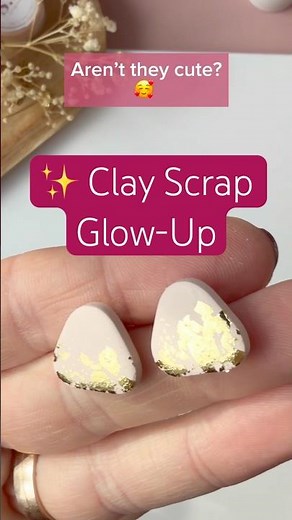 ✨ Polymer Clay Scrap Transformation | Gold Leaf Studs Tutorial