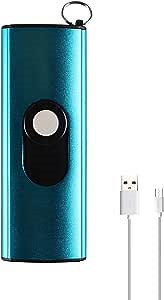 Blue Smallest Mini Stun Gun Flashlight Less Lethal Tazor Self Defense Innovation Keychain for Women Men Weapon Like Taxer Stun Baton Stun Fun Stun Stick Macebell USB Recharge ShipFreeInt'l