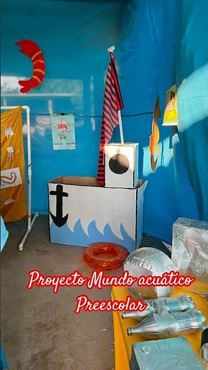 Realizamos un barco de cartón para el proyecto mundo acuático preescolar 🏫disponible