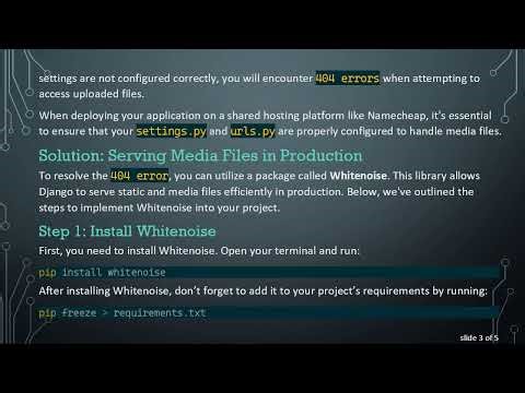 Solving the 404 Error When Uploading Media Files in Django on a Shared Server