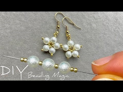 DIY Beaded Earrings: How to Make Flower with Beads | Beading Tutorials