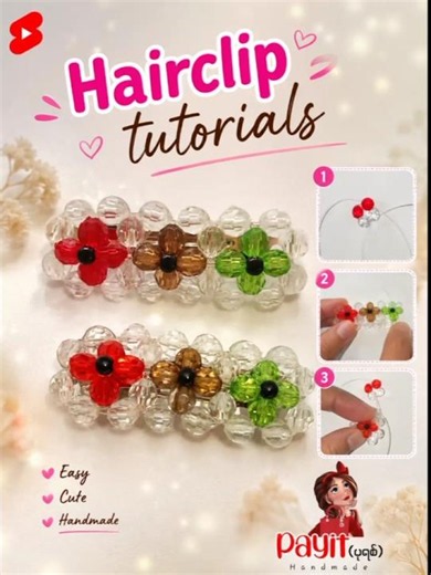 🌸 Easy Beaded Flower Hair Clip Tutorial | DIY Hair Clip