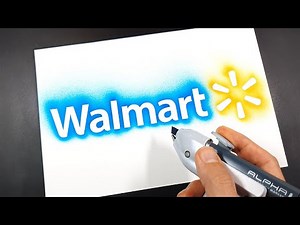 How to draw Walmart logo with a stencil | Logo art | Stencil art