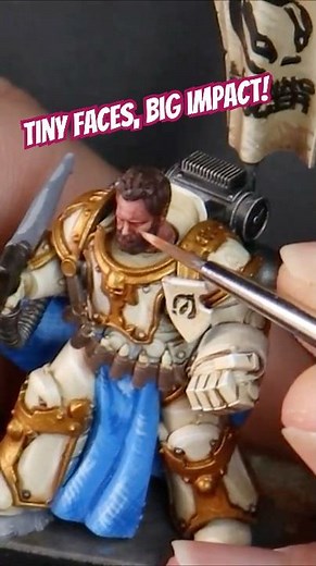 How to Paint Space Marine Faces the Easy Way #paintingminiatures #warhammer40k