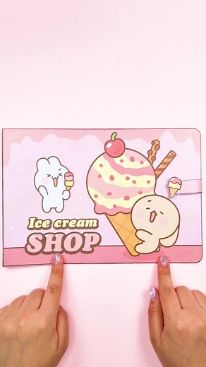 귀여운 DIY 아이스크림 샵 스퀴시북🍨 무료도안은 아르미 공작소 유튜브로 오세요! #papercraft #아르미공작소 #종이놀이 #armiicraft #스퀴시북 #paperdiy