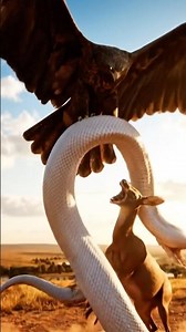 Baby Deer Attacked by a Giant Python in the Desert — Rescued by a Brave Eagle 🦅🦌
