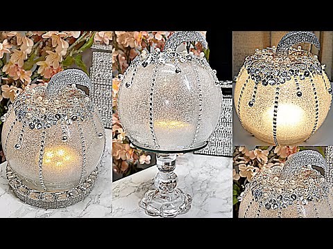 DIY ROOM DECOR! LIGHTED MIRROR PUMPKIN DIY