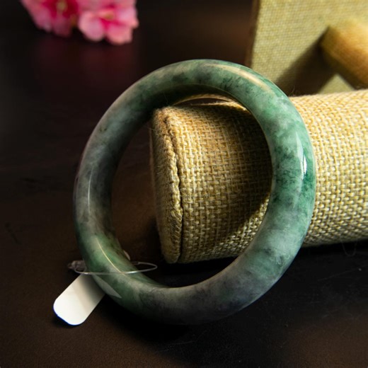 Natural Jadeite Jade Bangle Bracelet 61mm – Green & White Mottled, Untreated Type A Jade - Etsy