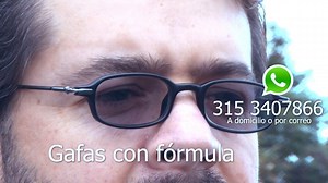 INFO. 315 3407866 "GAFAS" Gafas, gafas, anteojos o lentes, para leer, estar en el computador o celular, formuladas, con o sin aumento, pequeñas, medianas y grandes, con filtros marrones, verdes, naranjas, amarillos o filtros uv para el computador el sol y transitions. Lo cierto es que muchos las necesitamos y mi amigo Alejandro Rodríguez nos las puede fabricar, gafas al precio justo, como sencillo envía la fórmula y una muestra de cómo las quieres al whatsapp que aparece aca en el video y él te 