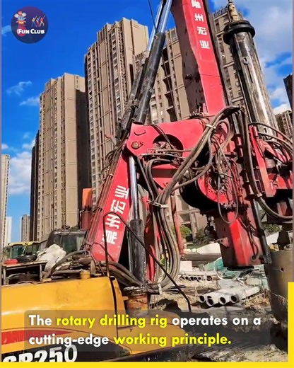 Drilling into the Future: Rotary Rigs Transforming Construction.😱😲 #RotaryRigRevolution #PileFoundationPioneers #EngineeringExcellence | Fun club