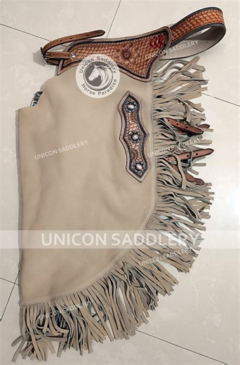 Handmade Suede Leather Western Chinks: Floral Tooled Bull Riding Chaps - Etsy