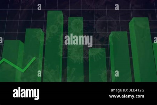 Statistical data processing over multiple covid-19 cells floating against black background. Covid-19 pandemic and business technology concept Stock Video Footage - Alamy