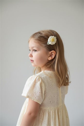 Vintage Daisy Snap Clip Set, Crochet Flower Snap Pins, White Yellow Daisy Hair Clips, Handmade Floral Hair Accessories - Etsy