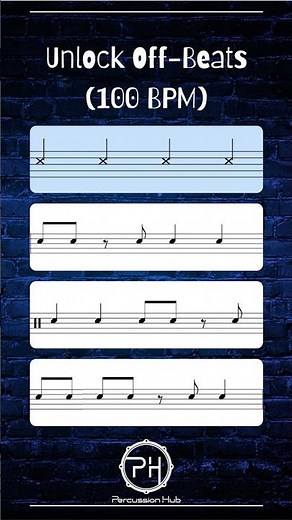Unlock Your Groove: Off-Beat 8th Note Drum Rhythms (100 BPM) | Intermediate Drills
