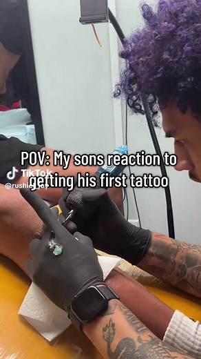 He chose this life 😭 #tattooideas #tattootiktok #tattoolover #tattoolifestyle #tattoolife #birthdayboy #foryoupage #tattooing