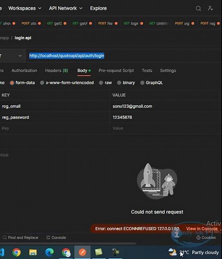 POSTMAN ECONNREFUSED Error | ECONNREFUSED Error[SOLVED] #shorts #short #postman #apitesting