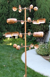 Stanwood Wind Sculpture: Kinetic Copper Spinner - Quaking Aspen