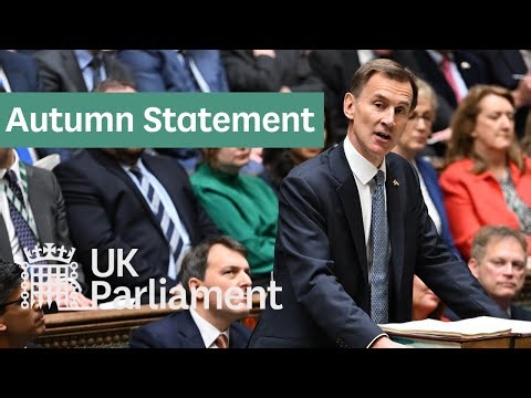 Chancellor of the Exchequer Jeremy Hunt Autumn Statement - 22 November 2023