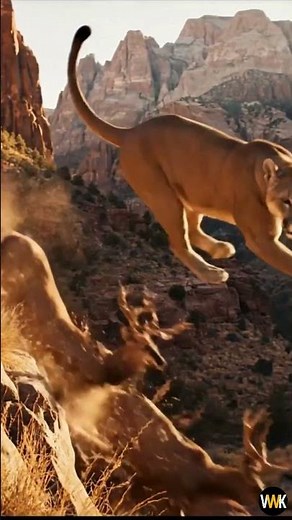 Mountain Lion Hunt in 4K 🐆🔥 Insane Chase & Kill | Apex Predator in Action #naturedocumentary #lion