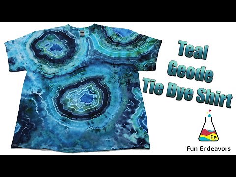 Tie Dye Design: Teal and Blue Ice Dyed Geode Shirt [Tutorial Video]