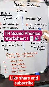 TH Sound Phonics Worksheet | Voiced and Unvoiced TH | #phonicsforkids #thsound #phonics#english #kid
