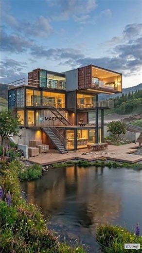 From Cargo to Castle: The Ultimate Luxury Container Home! 🏗️✨ #Shorts #Architecture