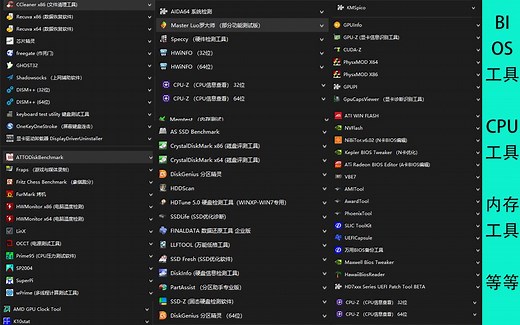 最全面实用的电脑硬件检测、管理、性能测试工具都在这里！！