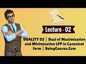 DUALITY 02 l Dual of Maximization and Minimization LPP in Canonical form I BeingGourav.Com