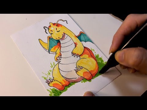 Drawing Dragonite Pokémon | Cute Marker Art Tutorial