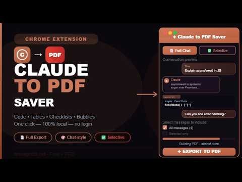 How to Save Claude AI Conversations as PDF in bulk (Chrome Extension)
