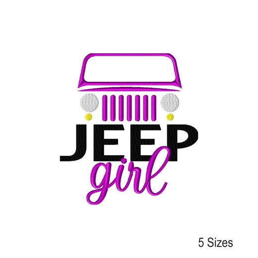 Jeep Girl Machine Embroidery Design: Instant Download Embroidery Files (5 Sizes) - Etsy UK