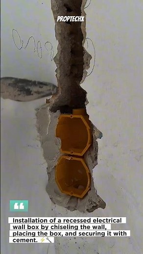 Wall Electrical Box Installation Inside Concrete Wall ⚡🔧 #construction #electrician #shorts