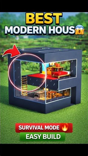 Minecraft Easy Modern House Tutorial ✨🤩