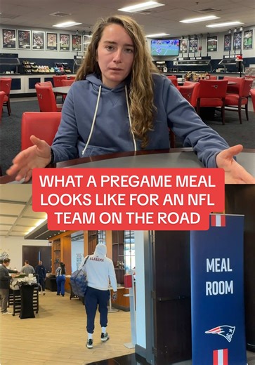 what a pregame meal looks like for an NFL team on the road #nfl #patriots #travel #food