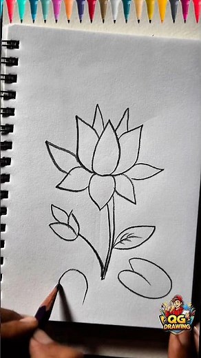 🌸 Easy Lotus Flower Drawing for Beginners | Simple Pencil Sketch Tutorial